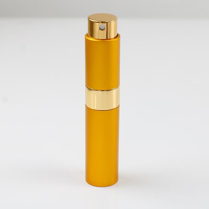 8ml Twist Aluminum Atomizer Empty Round Rotating Refillable 8ml Perfume Atomizer Rotation Aluminum Parfum Glass Spray Bottle - 图片 8